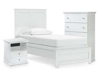 Bostwick Shoals Twin Panel Bed, Chest and Nightstand