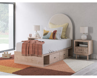 Arloster Twin Upholstered Panel Bed with Storage