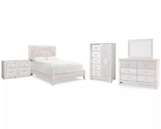 Paxberry Queen Panel Bed, Dresser, Mirror, Chest and 2 Nightstands
