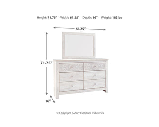 Paxberry Queen Panel Bed, Dresser and Mirror
