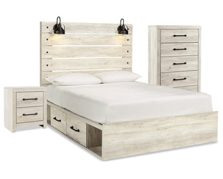 Cambeck Queen Panel Bed with Storage, Chest and Nightstand