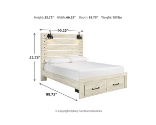 Cambeck Queen Panel Bed with 2 Storage Drawers