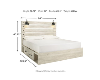 Cambeck King Panel Bed with 4 Storage Drawers