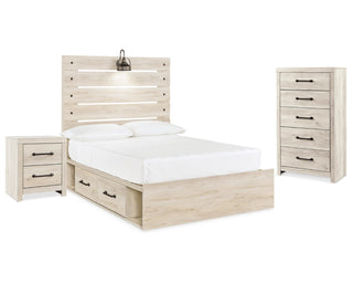 Cambeck Full Panel Bed with Storage, Chest and Nightstand