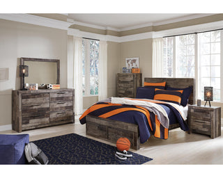 Derekson Full Panel Bed with 2 Storage Drawers