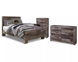 Derekson Full Panel Bed, Dresser and Chest