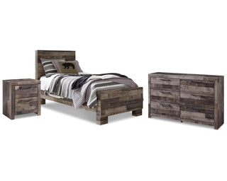 Derekson Twin Panel Bed, Dresser and Nightstand