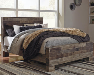 Derekson Queen Bed with Mirrored Dresser and Nightstand
