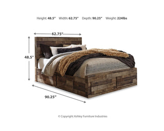 Derekson Queen Panel Bed with 4 Storage Drawers