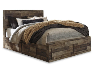Derekson Queen Panel Storage Bed, Dresser, Mirror and 2 Nightstands
