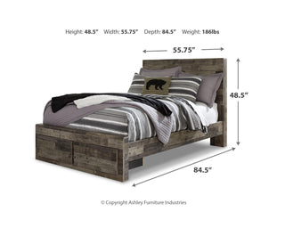 Derekson Full Panel Storage Bed with Nightstand