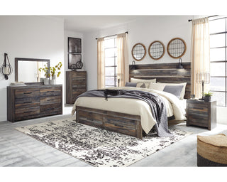 Drystan King Panel Bed with 2 Storage Drawers
