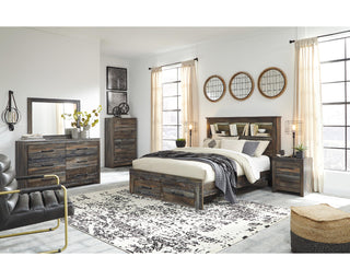 Drystan Queen Bookcase Bed with 2 Storage Drawers