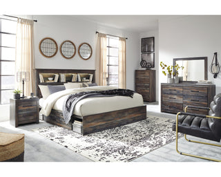 Drystan King Bookcase Bed with 2 Storage Drawers