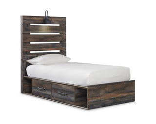 Drystan Twin Panel Bed with 4 Storage Drawers