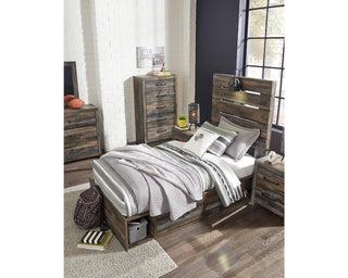 Drystan Twin Panel Bed with 2 Storage Drawers