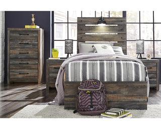 Drystan Twin Panel Bed with 4 Storage Drawers