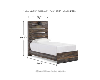 Drystan Twin Panel Bed with 4 Storage Drawers
