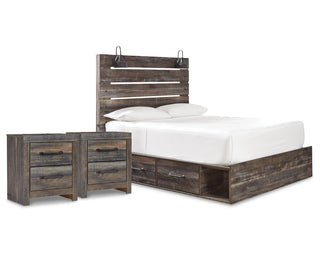 Drystan Queen Panel Storage Bed and 2 Nightstands