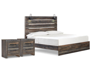 Drystan King Panel Bed and 2 Nightstands