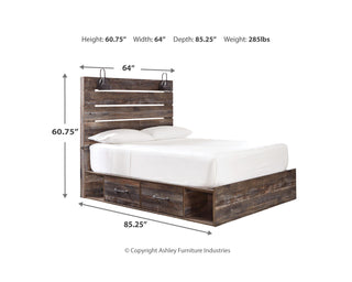 Drystan Queen Panel Bed with 4 Storage Drawers