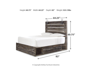Drystan Queen Panel Bed with Storage, Chest and Nightstand