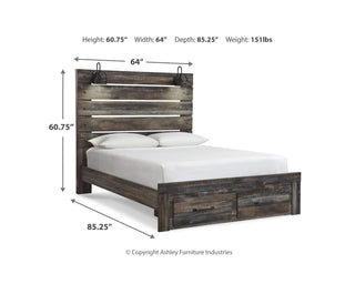 Drystan Queen Panel Bed with 2 Storage Drawers