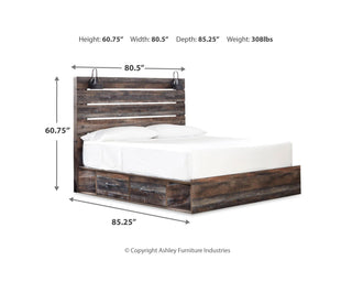 Drystan King Panel Bed with 4 Storage Drawers