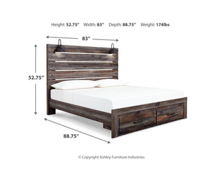 Drystan King Panel Bed with 2 Storage Drawers