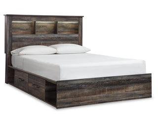 Drystan Queen Bookcase Bed with 4 Storage Drawers