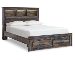 Drystan Queen Bookcase Storage Bed, Chest and 2 Nightstands