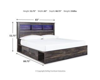Drystan King Bookcase Bed with 2 Storage Drawers