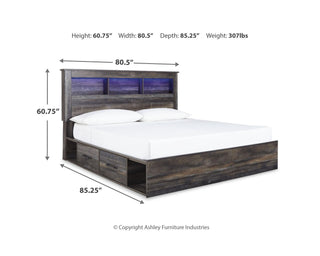 Drystan King Bookcase Bed with 4 Storage Drawers