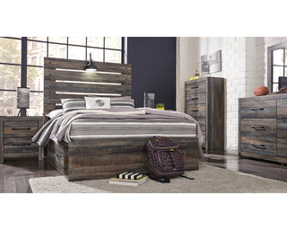 Drystan Full Panel Bed with 4 Storage Drawers