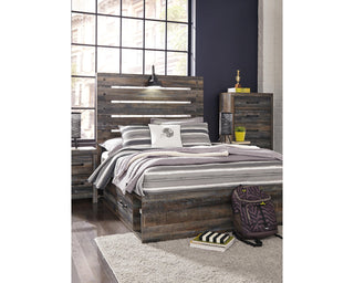Drystan Full Panel Bed with 2 Storage Drawers