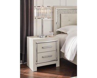 Zyniden Queen Upholstered Panel Bed, Chest and Nightstand