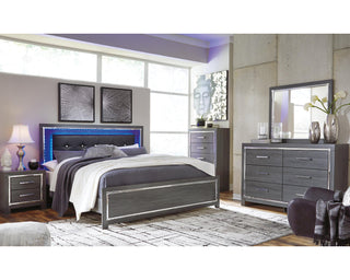 Lodanna King Upholstered Panel Bed, Dresser, Chest and 2 Nightstands