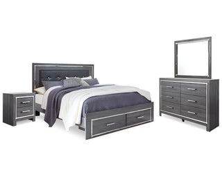 Lodanna Queen Upholstered Panel Bed, Dresser, Mirror and Nightstand