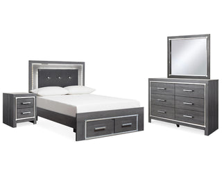 Lodanna Full Storage Bed, Dresser, Mirror and 2 Nightstands