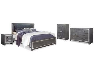 Lodanna King Upholstered Panel Bed, Dresser, Chest and 2 Nightstands
