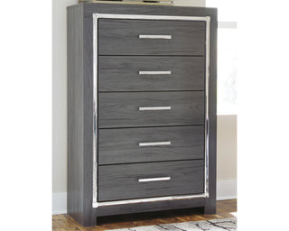 Lodanna King Upholstered Storage Bed, Dresser, Mirror, Chest and 2 Nightstands
