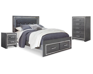 Lodanna Queen Storage Bed, Chest and Nightstand