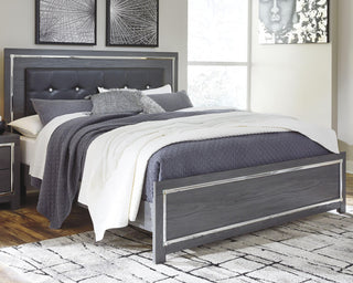 Lodanna King Upholstered Panel Bed, Dresser and Nightstand