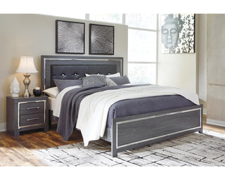 Lodanna King Upholstered Panel Bed, Dresser and Nightstand
