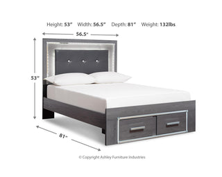 Lodanna Full Panel Bed with 2 Storage Drawers