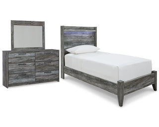 Baystorm Twin Panel Bed, Dresser and Mirror