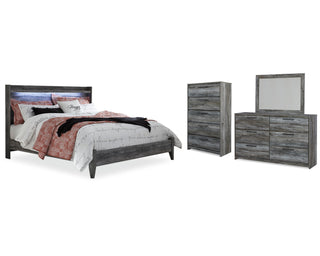 Baystorm King Panel Bed, Dresser, Mirror and Chest