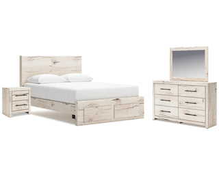 Lawroy Queen Storage Bed, Dresser, Mirror, Nightstand