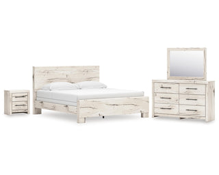 Lawroy King Panel Bed, Dresser, Mirror and Nightstand