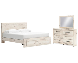 Lawroy King Panel Storage Bed, Dresser and Mirror